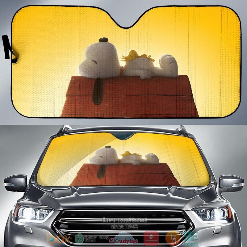 Snoopy Auto Funny Snoopy Car Sunshade