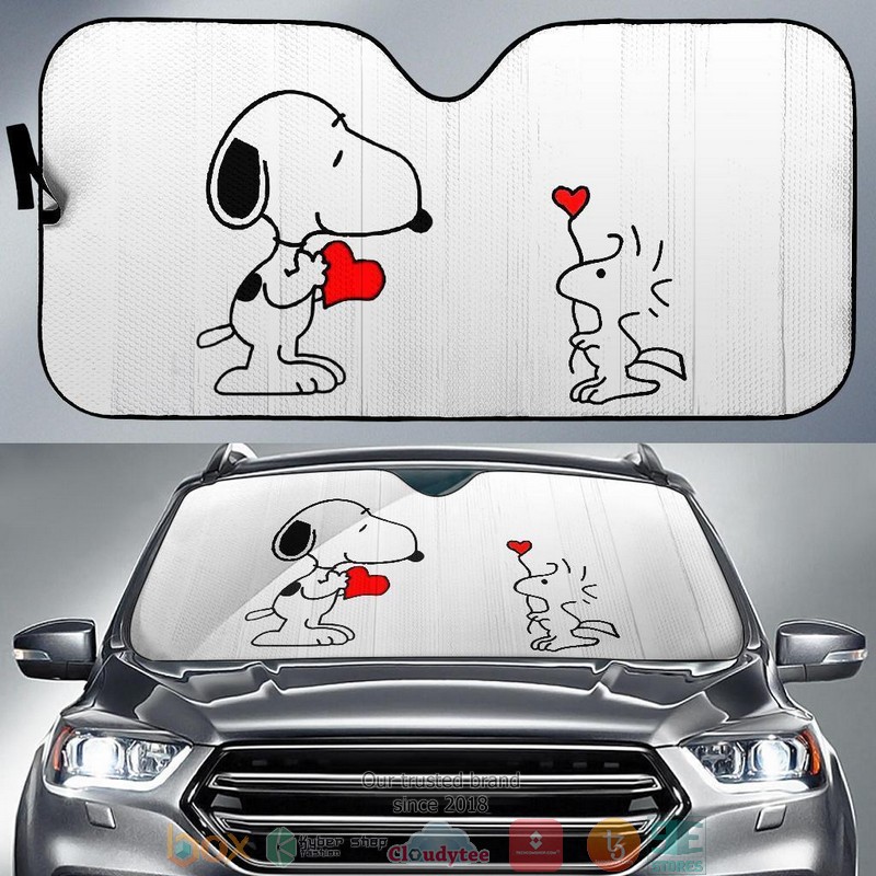 Snoopy Auto Snoopy Love Car Sunshade