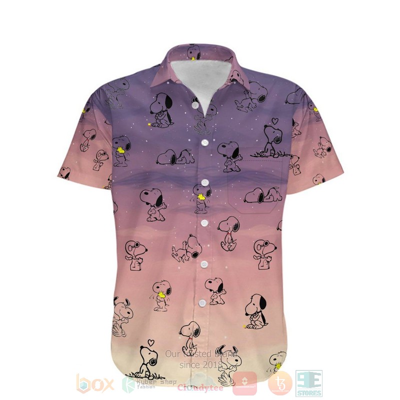Snoopy Pattern Summer Hawaiian Shirt 1