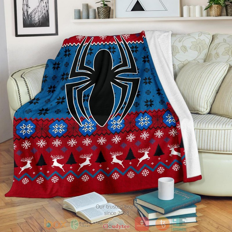 Spiderman Art Ugly Christmas Blanket 1