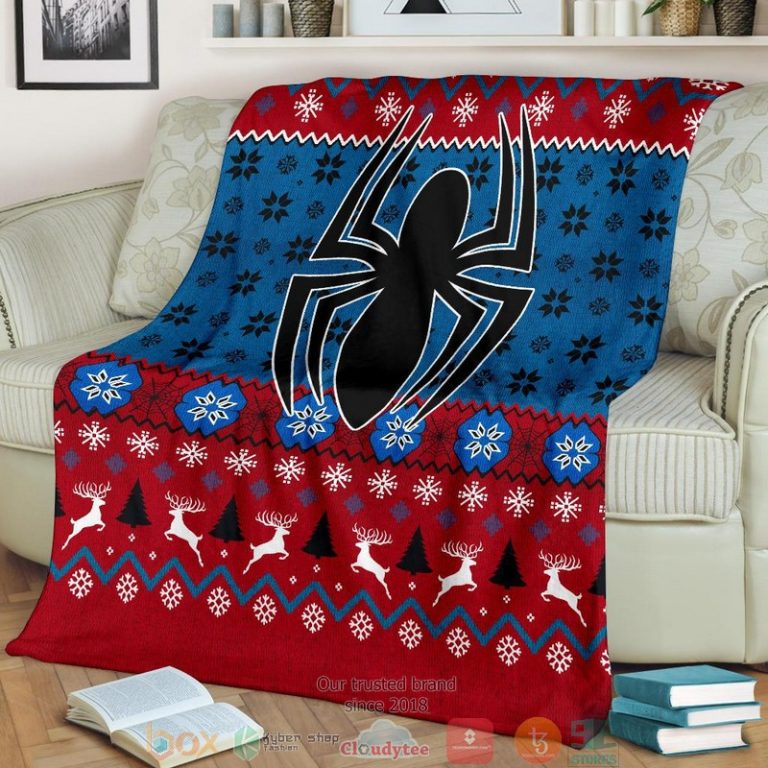 Spiderman Art Ugly Christmas Blanket 1 2