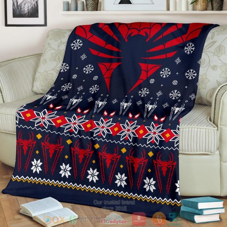 Spiderman Black Ugly Christmas Blanket 1 2