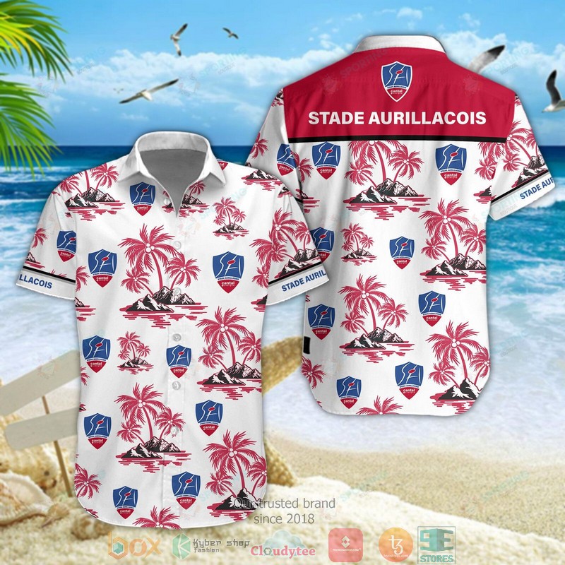 Stade Aurillacois Cantal Auvergne Hawaiian shirt short