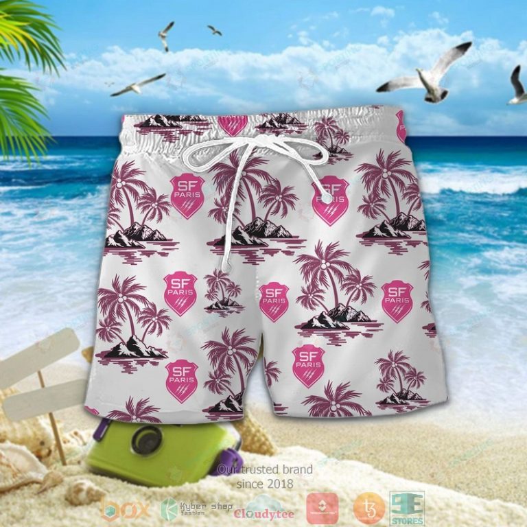 Stade Francais Hawaiian shirt short 1