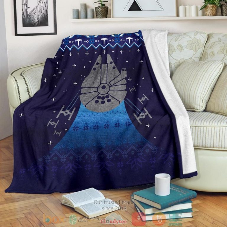 Star Wars Spaceship Art Ugly Christmas Blanket 1