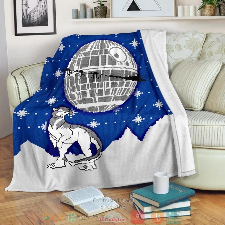 Star Wars Ugly Christmas Blue Blanket 1