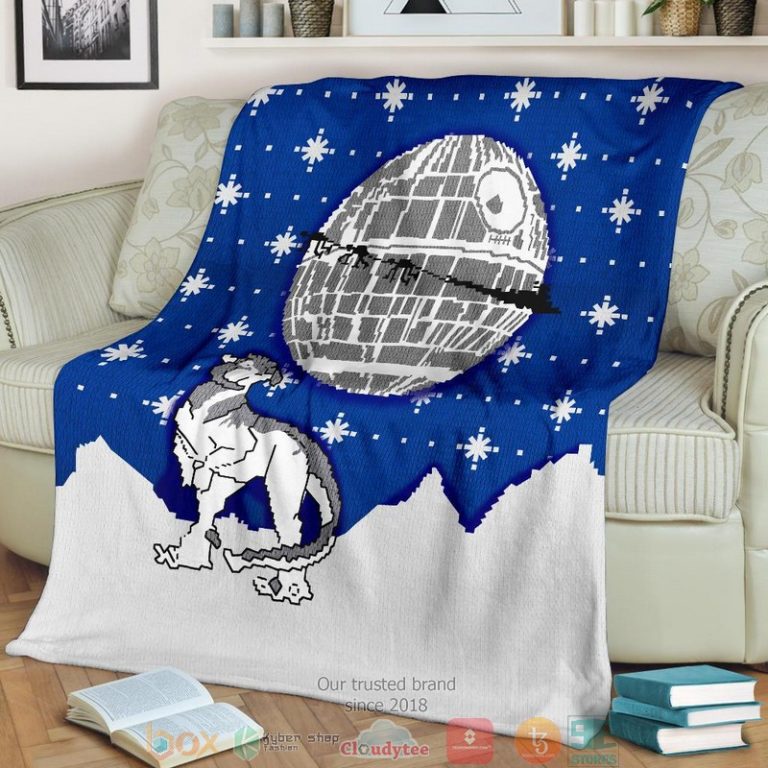 Star Wars Ugly Christmas Blue Blanket 1 2