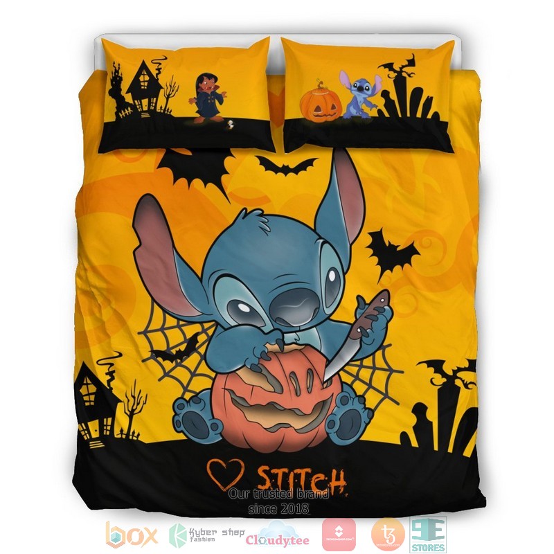 Stitch Halloween Pumpkin Bedding Set