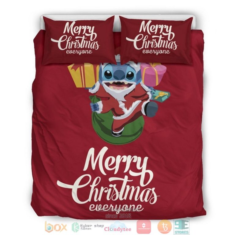 Stitch Merry Christmas Everyone Bedding Set