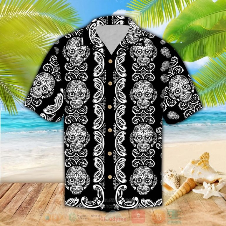 Sugar Skull Pattern Hawaiian Shirt