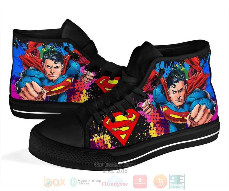 Superman Comic Canvas high top shoes 1