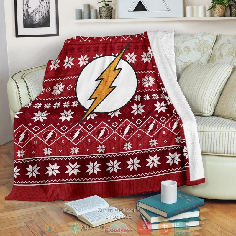 The Flash Art Ugly Christmas Blanket 1