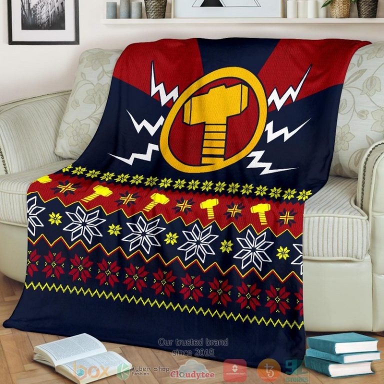 Thor Mjolnir Ugly Christmas Blanket 1 2