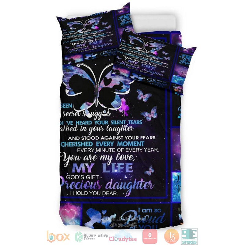 To My Daughter Butterfly Bedding Set 1