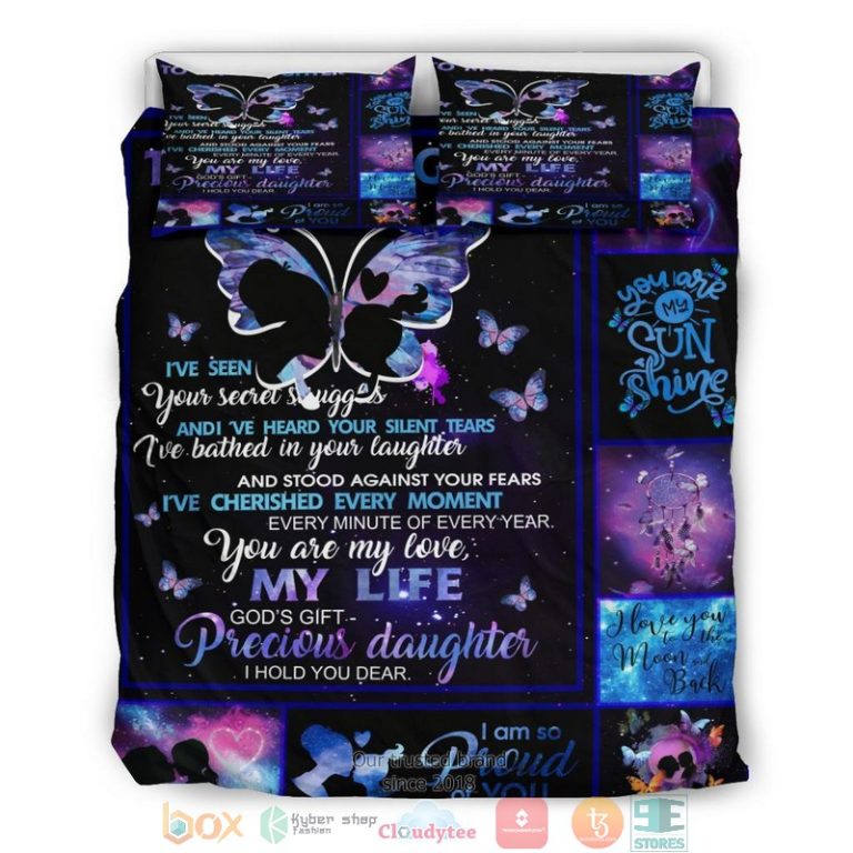 To My Daughter Butterfly Bedding Set 1 2