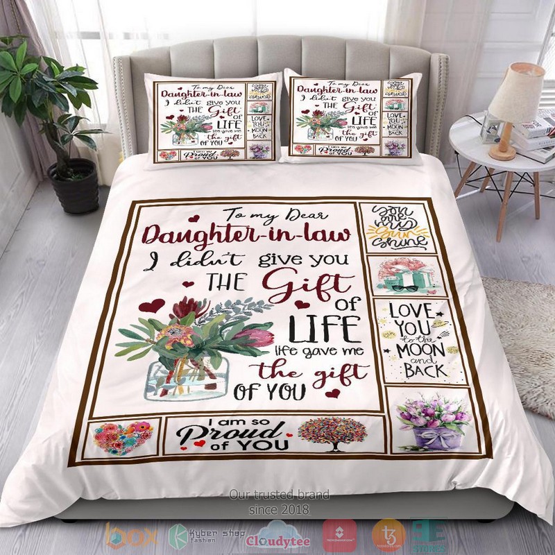To My Dear Daughter In Law Bedding Set