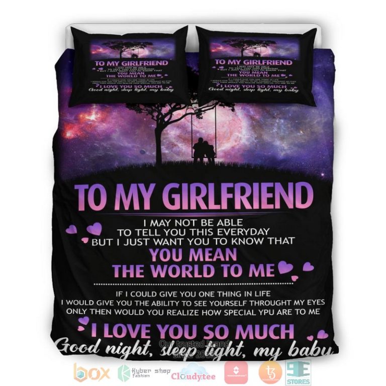 To My Girlfriend I love you so much Bedding Set 1 2