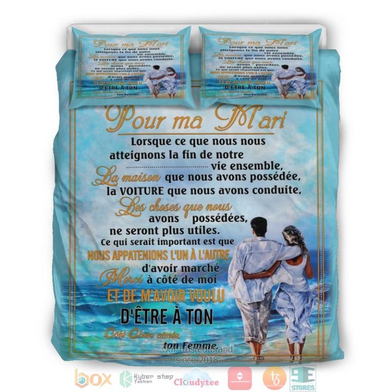 To My Husband Beach Art Bedding Set 1 2