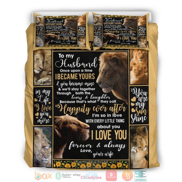 To My Husband Lion Bedding Set 1 2