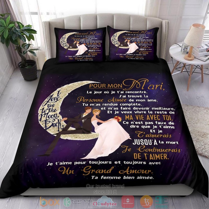 To My Husband To The Moon Bedding Set