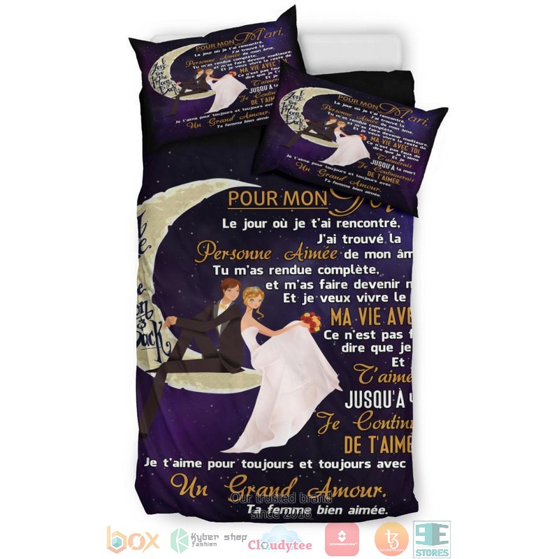 To My Husband To The Moon Bedding Set 1