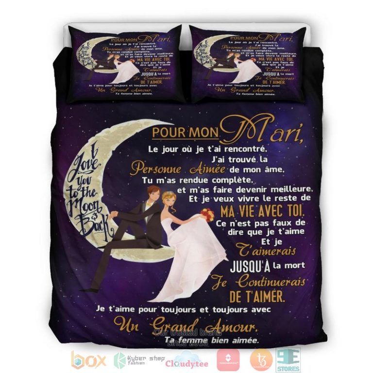 To My Husband To The Moon Bedding Set 1 2