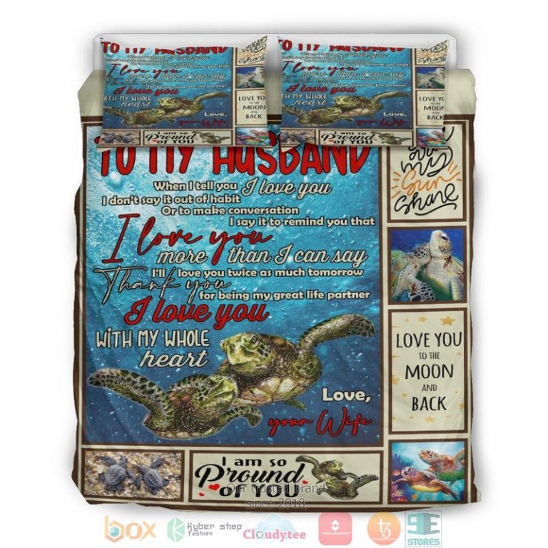 To My Husband Turtle Art Bedding Set 1 2