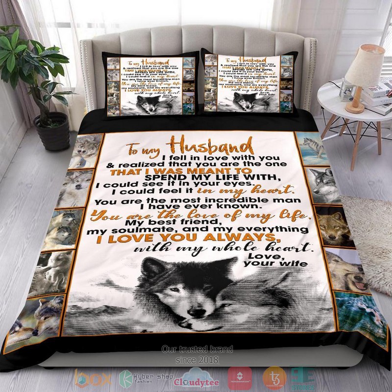 To My Husband Wolf I love you always Bedding Set