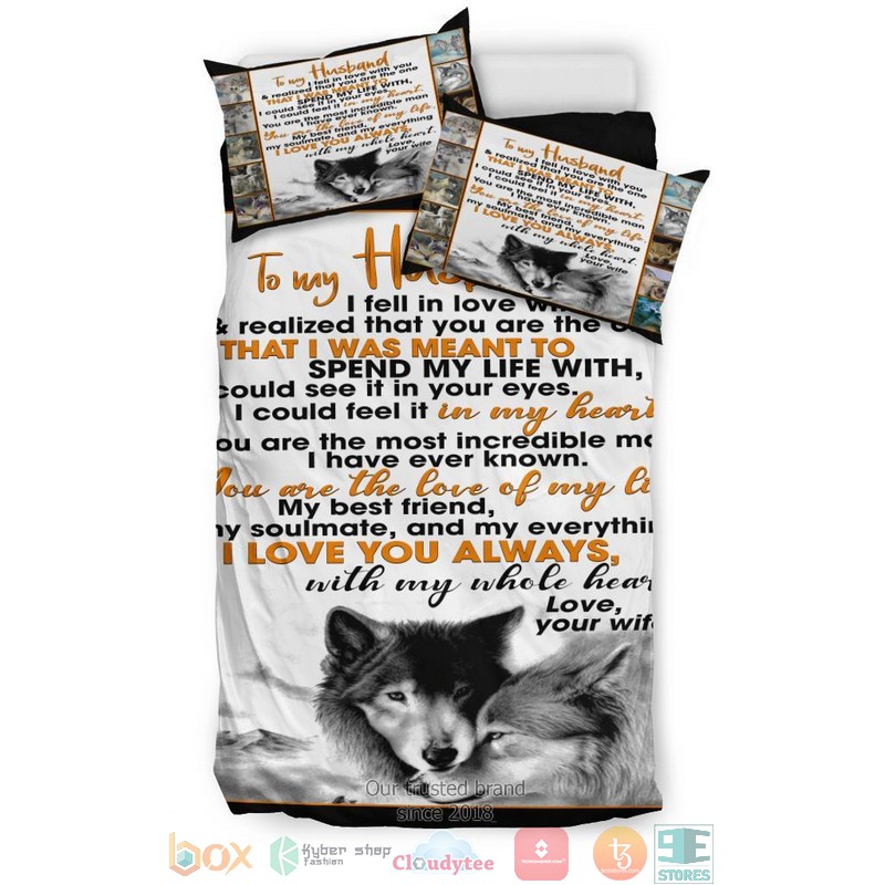 To My Husband Wolf I love you always Bedding Set 1