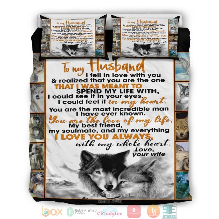 To My Husband Wolf I love you always Bedding Set 1 2