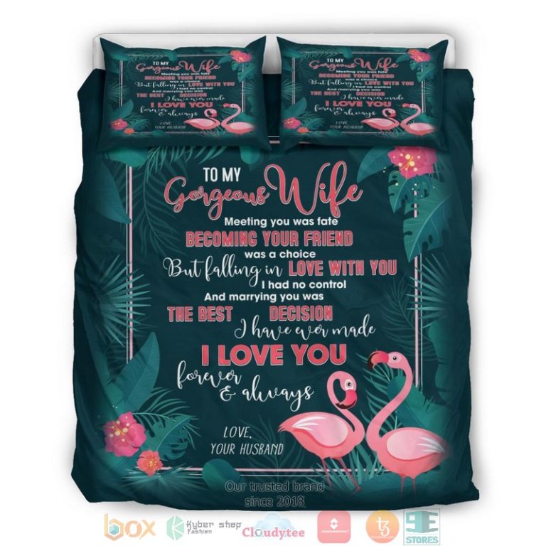 To My Wife Flamingo Bedding Set 1 2