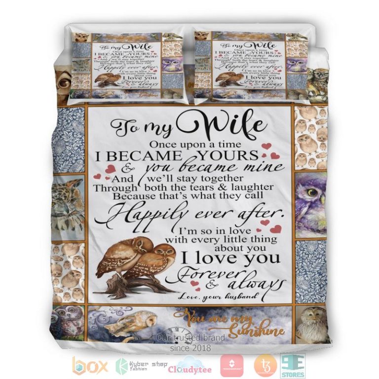 To My Wife Owl Bedding Set 1 2