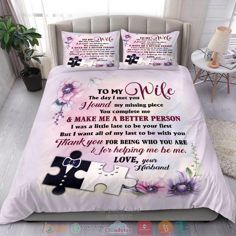 To My Wife You Complete Me Bedding Set