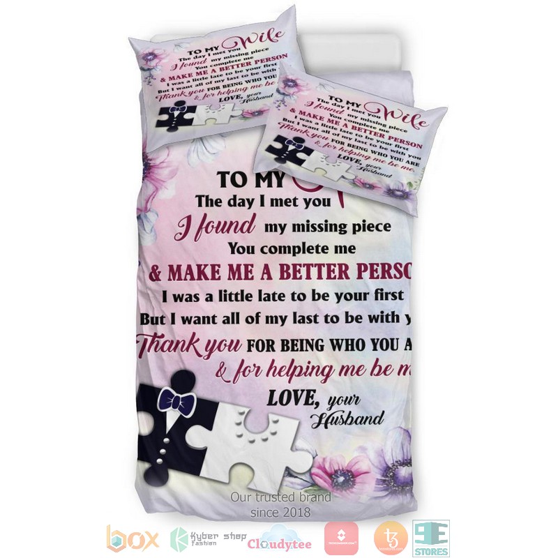 To My Wife You Complete Me Bedding Set 1