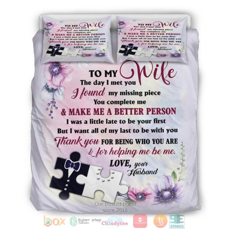 To My Wife You Complete Me Bedding Set 1 2