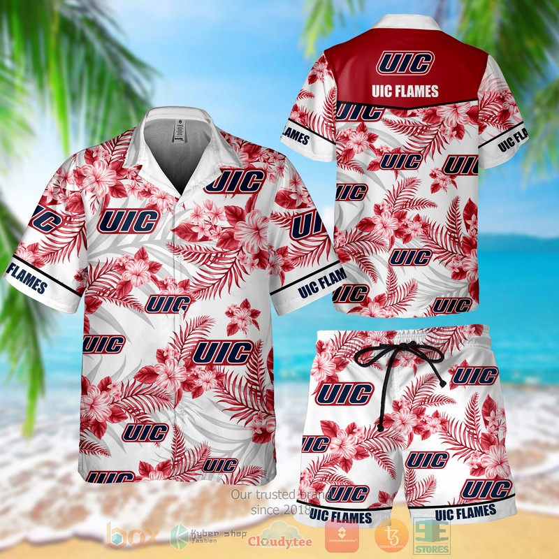 UIC Flames Hawaiian Shirt Shorts