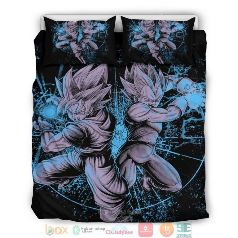 Vegeta Goku Blue Bedding Set 1 2