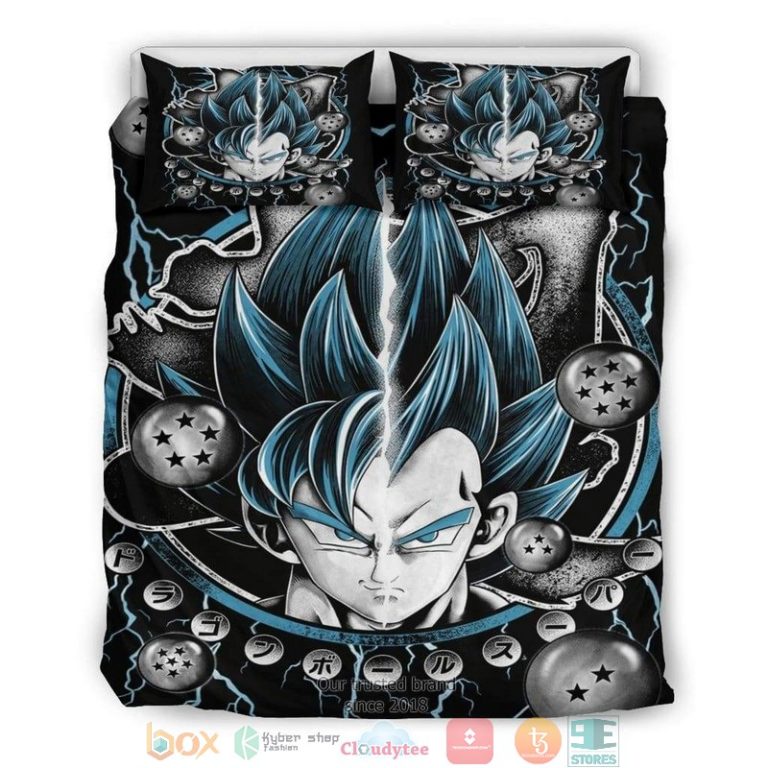 Vegeta Goku Blue Black Bedding Set 1 2