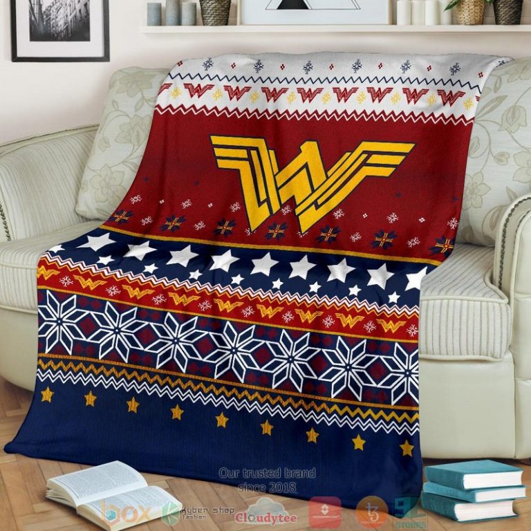 Wonder Woman Signal Ugly Christmas Blanket 1 2