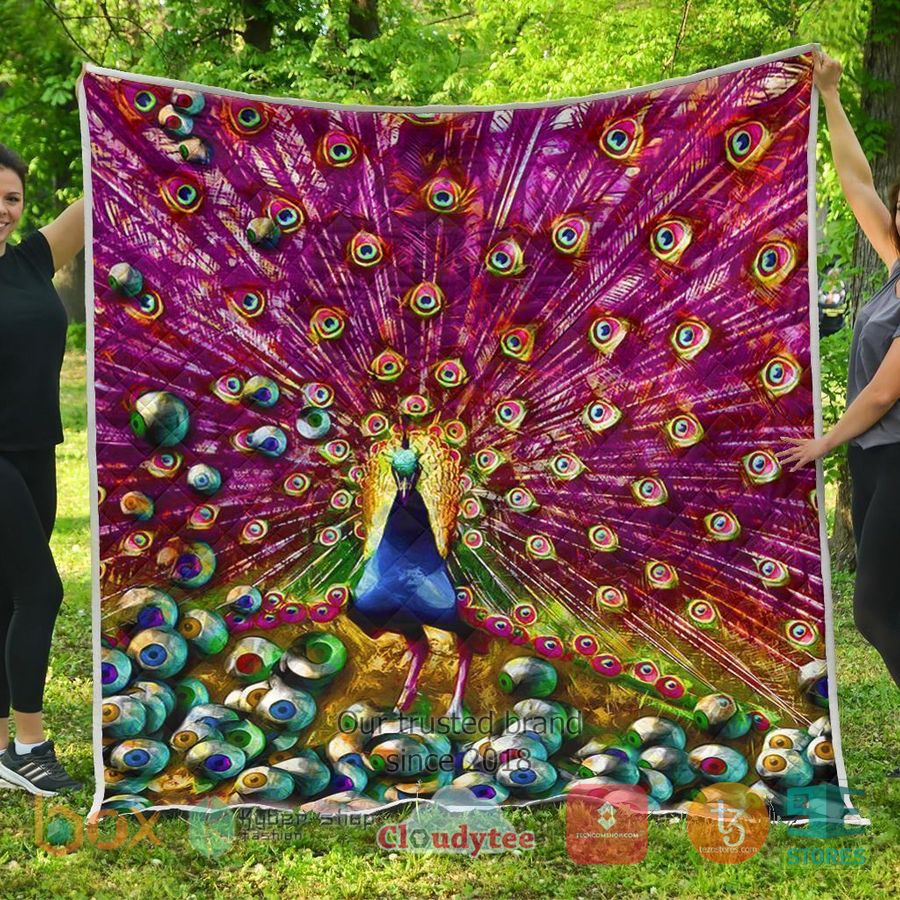colorful peacock peacock quilt blanket 1 43256