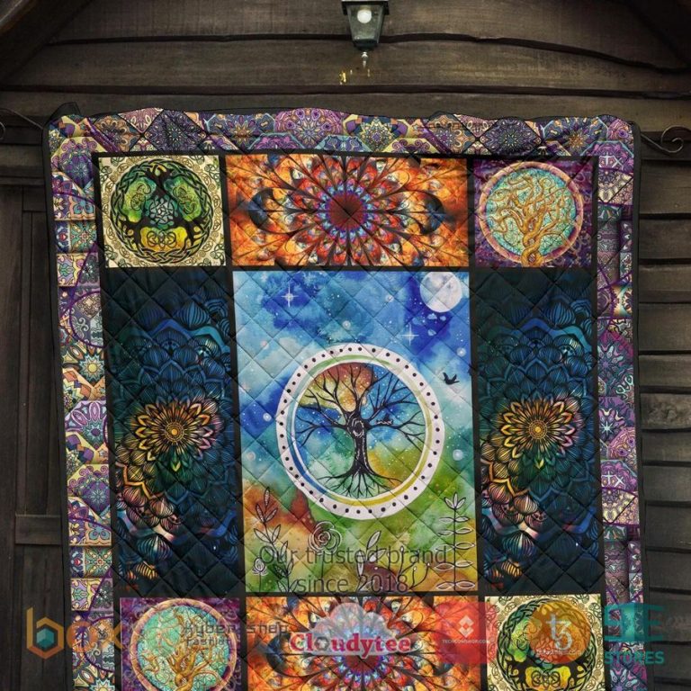 colorful tree of life earth quilt blanket 3 81215