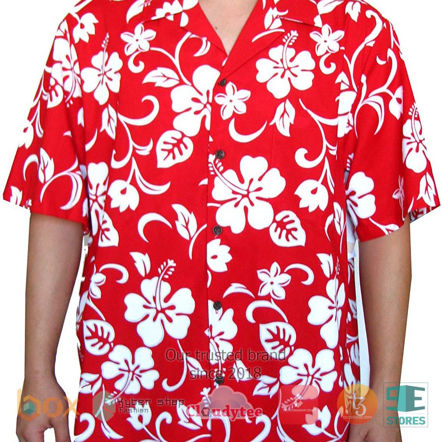 hibiscus flowers red hawaiian shirt 1 86156