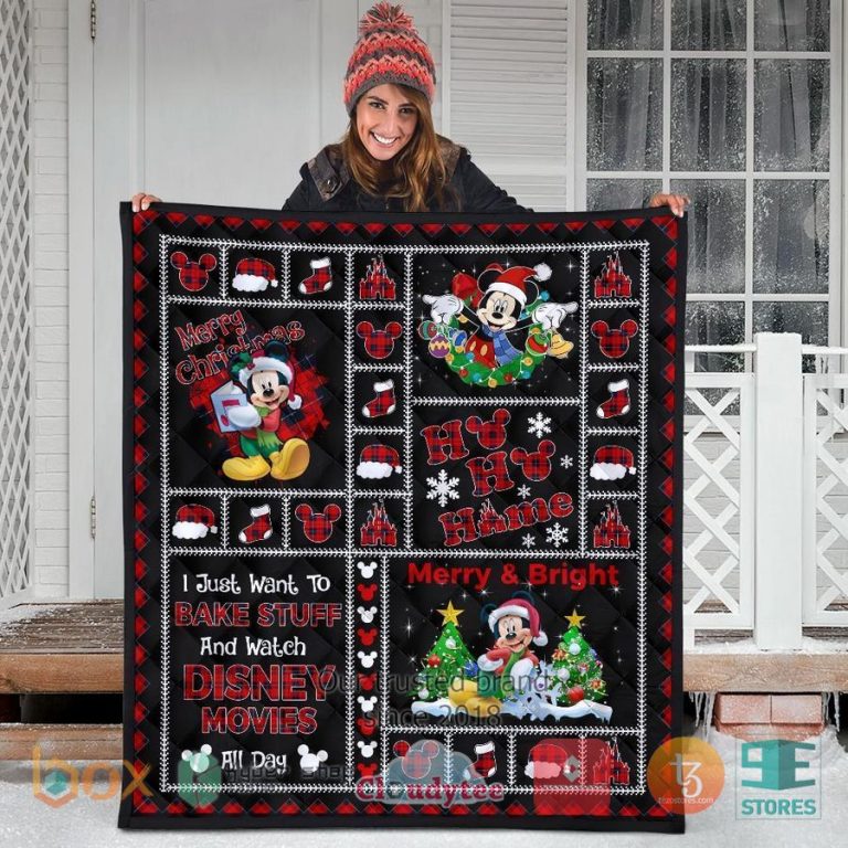 merry christmas mickey merry bright disney quilt blanket 3 45812