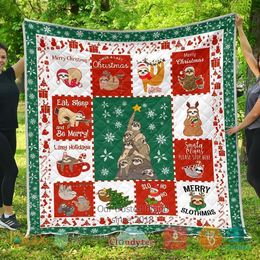 merry slothmas merry bright quilt blanket 1 44958