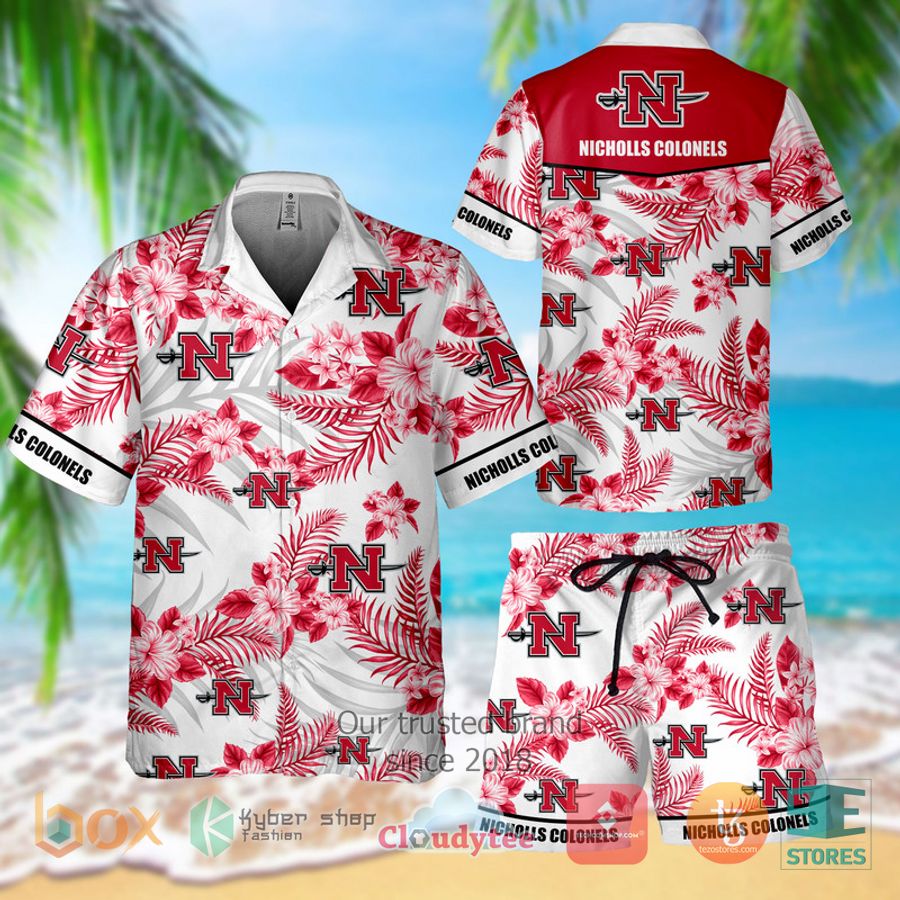 nicholls colonels hawaiian shirt shorts 1 50237