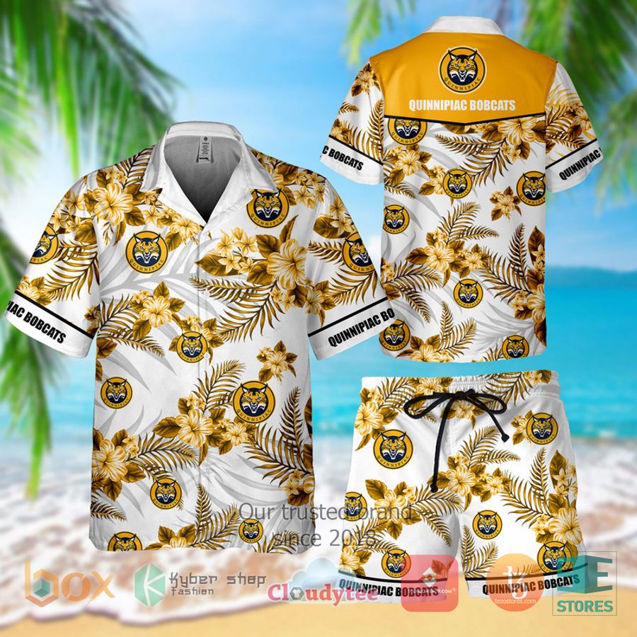 quinnipiac bobcats hawaiian shirt shorts 1 13451