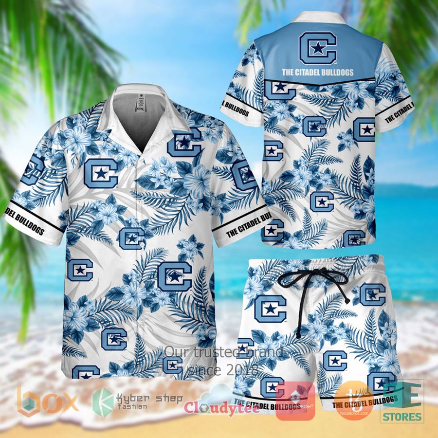 the citadel bulldogs hawaiian shirt shorts 1 93365