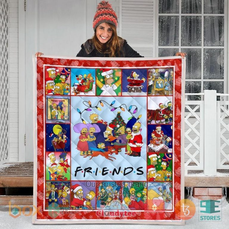 the simpsons christmas merry bright quilt blanket 3 60938