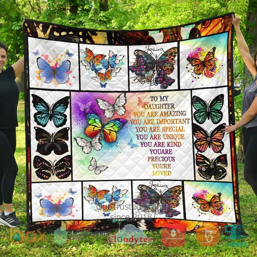 to my daughter butterfly from dad mom quilt blanket 1 95431