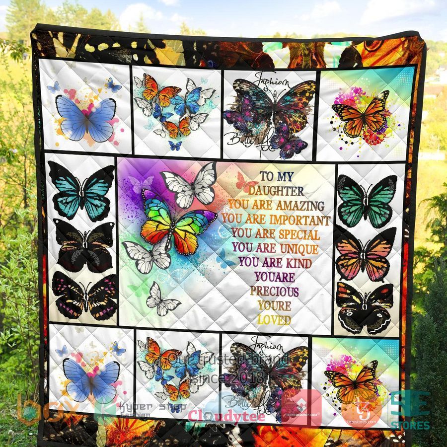 to my daughter butterfly from dad mom quilt blanket 2 59412